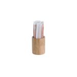 LEONE - BAMBOO TOOTHPICK HOLDER ROUND 3.5 x 4.5 CM