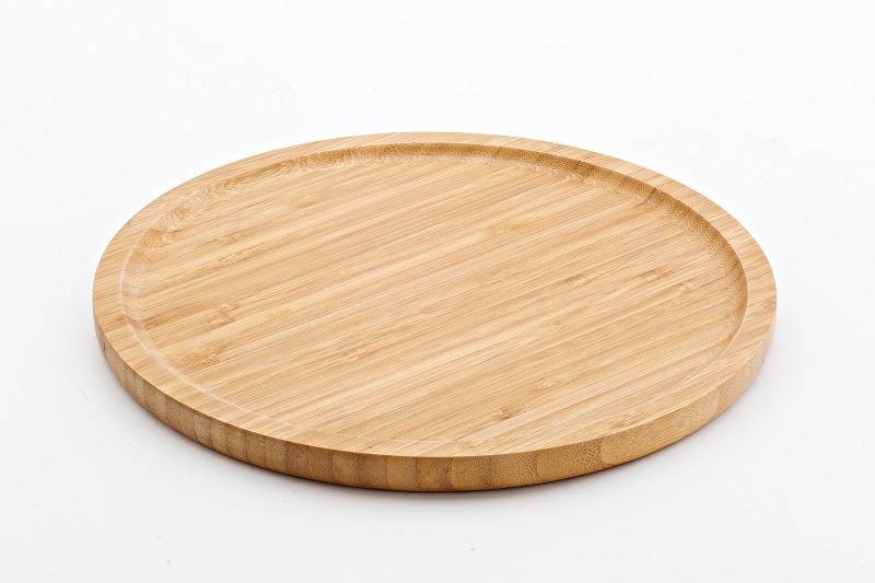 S4012.jpg LEONE - BAMBOO TRAY ROUND 24 x 1.5 CM WITH EDGE - Image 1