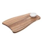 *DISCONTINUED - LEONE - ACACIA RECTANGULAR IRREGULAR TRAY WITH BOWL 40 x 25 x 1.5 CM