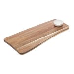 *DISCONTINUED - LEONE - ACACIA RECTANGULAR IRREGULAR TRAY WITH BOWL 50 x 24 x 1.5 CM