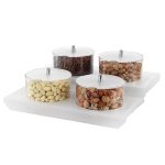 GB - STUDIO BUFFET ORGANISER 2 x 2.5 L / 4 CM WITH FROST PLEXIGLAS BASE 22 x 45 x 18 CM