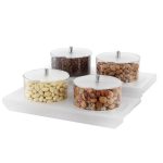 GB - STUDIO BUFFET ORGANISER 2 x 2.5 L / 8 CM WITH FROST PLEXIGLAS BASE 22 x 45 x 18 CM