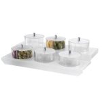 GB - STUDIO ORGANIZER FROST ACRYLIC 3 x 1.3 L / 8 CM WITH FROST PLEXIGLASS BASE 18 x 50 x 15 CM