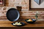 LEONE - MAYA BLACK MELAMINE PASTA/SALAD PLATE 31.2 x 8.5 CM - Image 2