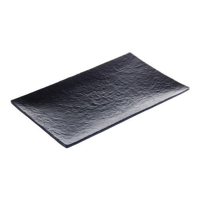 T8254.jpg LEONE - MAYA BLACK MELAMINE RECTANGULAR PLATTER 40.5 x 26 x 3.8 CM - Image 1