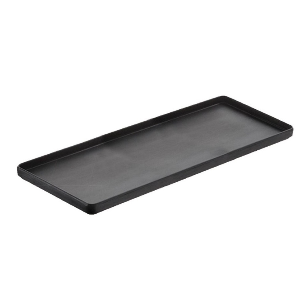 T8266.jpg LEONE - BLACK MELAMINE RECTANGULAR PLATE 60 x 20 x 2.5 CM - Image 1