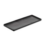 LEONE - BLACK MELAMINE RECTANGULAR TRAY 53 x 16 x 2.5 CM