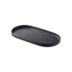 LEONE - BLACK MELAMINE OVAL TRAY 26.5 x 13 x 2 CM