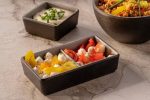LEONE - TENERIFE SQUARE MELAMINE BOWL 2 COMPARTMENT 11.5 x 6.5 x 2.8 CM - Image 2