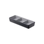 LEONE - TENERIFE SQUARE MELAMINE BOWL 3 COMPARTMENT 17.5 x 6.5 x 2.8 CM