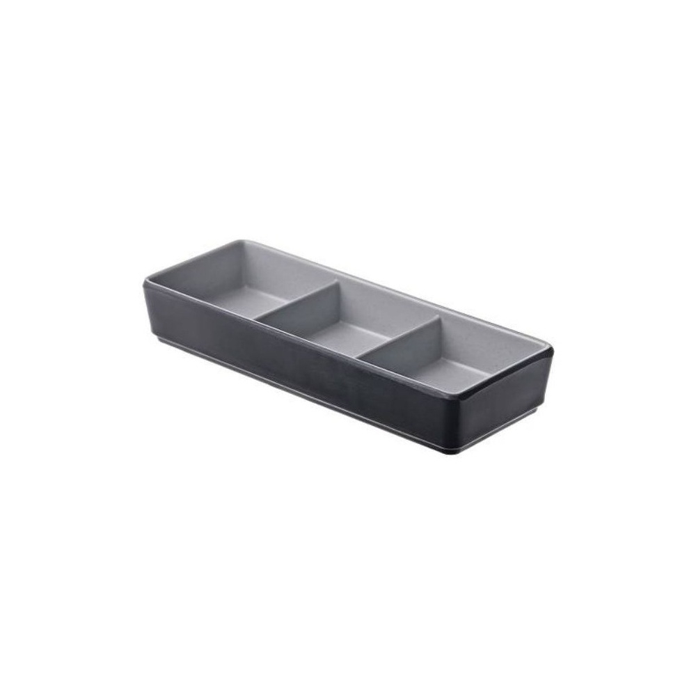 T8554.jpg LEONE - TENERIFE SQUARE MELAMINE BOWL 3 COMPARTMENT 17.5 x 6.5 x 2.8 CM - Image 1