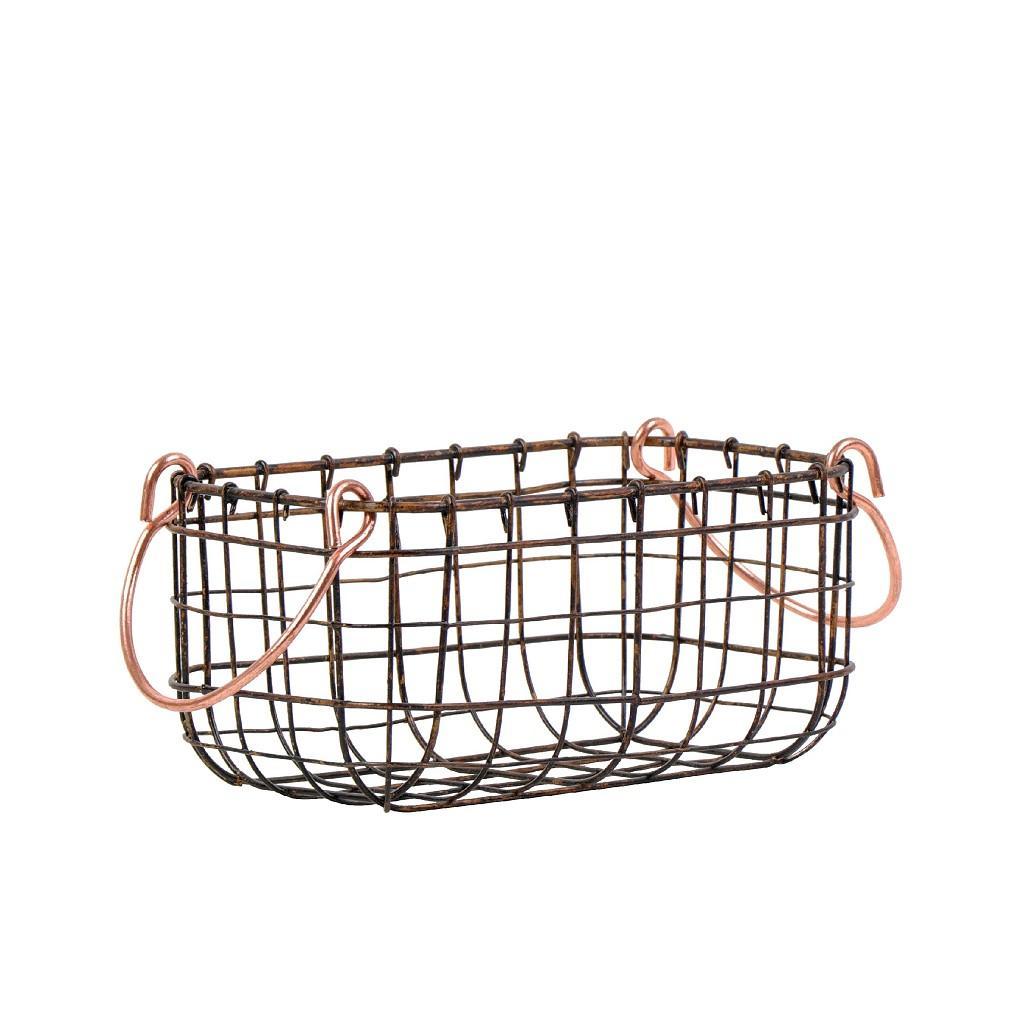 TAK120.jpg *DISCONTINUED - ESPIEL - RECTANGULAR WIRE BASKET BRONZE 22 x 12 x 9 CM - Image 1