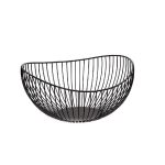 ESPIEL - WIRE BASKET METAL BLACK ROUND 33 x 16.5 CM