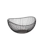ESPIEL - WIRE BASKET METAL BLACK ROUND 27.5 x 14 CM