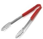 GRILL TONG WITH RED PVC HANDLE 30 CM 05-328
