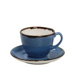 ESPIEL - TERRA BLUE TEA CUP WITH SAUCER 16 x 8 CM / 350 ML