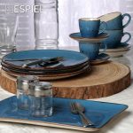 ESPIEL - TERRA BLUE TEA CUP WITH SAUCER 16 x 8 CM / 350 ML - Image 3