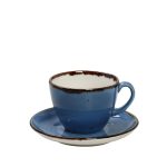 ESPIEL - TERRA BLUE CAPPUCCINO CUP WITH SAUCER 14 x 7.5 CM / 220 ML