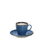 ESPIEL - TERRA BLUE ESPRESSO CUP WITH SAUCER 12 x 6 CM / 90 ML