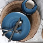 ESPIEL - TERRA BLUE ESPRESSO CUP WITH SAUCER 12 x 6 CM / 90 ML - Image 4