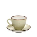 *DISCONTINUED - ESPIEL - TERRA GREEN MIGHTY CUP WITH SAUCER 14 x 7.5 CM / 220 ML