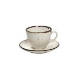 *DISCONTINUED - ESPIEL - TERRA CREAM MIGHTY CUP WITH SAUCER 16 x 8 CM / 350 ML