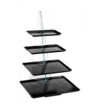 GB - ONDA STAND INOX WITH 4 BLACK TRAYS 30 x 40 x 58 CM UFN04-4P-SS