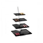 GB - ONDA STAND INOX WITH 4 BLACK TRAYS 30 x 40 x 58 CM UFN04-4P-SS - Image 2
