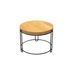 GB - SQUILLO BUFFET RISER STEEL BLACK MATT WITH WOODEN BOARD 23 x 17 CM