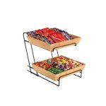 GB - 2 LEVEL BLACK MAT FOLDING METAL STAND 40 x 26 x 40 CM - Image 2