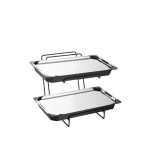 GB - 2 LEVEL BLACK MAT FOLDING METAL STAND 40 x 26 x 40 CM - Image 3