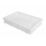 GENUS DEI - PIZZA DOUGH BOX WITH HOLES ON BOTTOM AND SIDES 60 x 40 x 10 CM WHITE