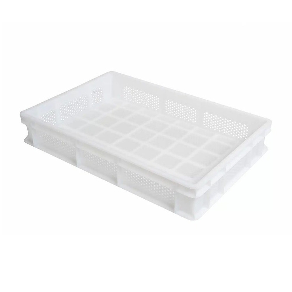 VAS010FA.jpg GENUS DEI - PIZZA DOUGH BOX WITH HOLES ON BOTTOM AND SIDES 60 x 40 x 10 CM WHITE - Image 1
