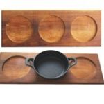 IROKO WOODEN BASE WITH PLACE FOR THREE CLEAR BALL 57 x 21 CM / 1.3 L