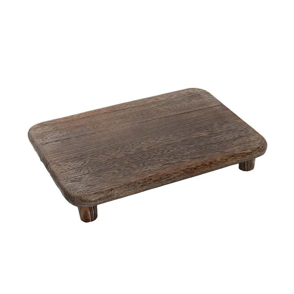 XYP324.jpg ESPIEL - WODDEN TRAY BROWN WITH FEET 30 x 20 x 5.7 CM 247218 - Image 1