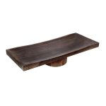 ESPIEL - WOODEN TRAY DARK BROWN FOOTED RECTANGULAR 70 x 30 x 13 CM