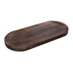 ESPIEL - WOODEN TRAY DARK BROWN OVAL 70 x 30 x 4 CM