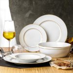 DOT - GOLDEN RIM WHITE SALAD BOWL 23 CM - Image 2
