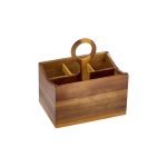 XM - CUTLERY CASE WITH ACACIA HANDLE 21 x 14.5 x 22 CM