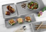 XM - PRESENTATION PLATTER RECTANGULAR MELAMINE GREY MATT 52.5 x 33 CM - Image 2