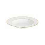 DOT - GOLDEN RIM WHITE DEEP PLATE 23 CM