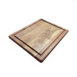 ASH - ACACIA WOOD SERVING BOARD WITH GROOVE 35 x 28 CM - Image 2