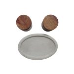 ASH - WHITE MARBLE TRAY WITH WHITE  BEIGE MARBLE BOWL SET AND GOLD METAL SPOON 20 x 13 CM - Image 4