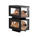 GB - ATRAX BREAD DISPLAY DOUBLE WITH BLACK MATT STEEL CASE AND ACRYLIC DRAWER STACKABLE