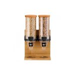 GB - VARIO TWIN CEREAL DISPENSER 2 x 6 L BEECH WOOD BASE