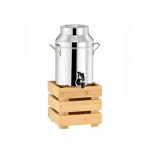 GB - ECO CRATE MILK DISPENSER 5 L ST/ST WITH BAMBOO WOOD BASE 22 x 22 x 50 CM