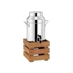 GB - WENGE CRATE MILK DISPENSER 5 L ST/ST WITH ACACIA WOOD BASE 22 x 22 x 50 CM