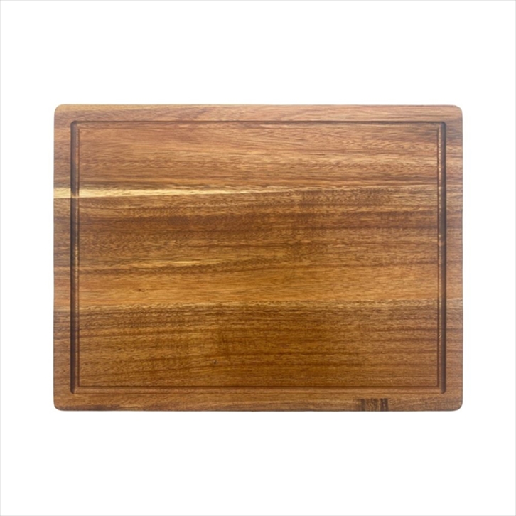 LW-AC-HO325265.jpg LUKANDA - ACACIA WOODEN CUTTING BOARD WITH GROOVE 32.5 x 26.5 x 2 CM - Image 1
