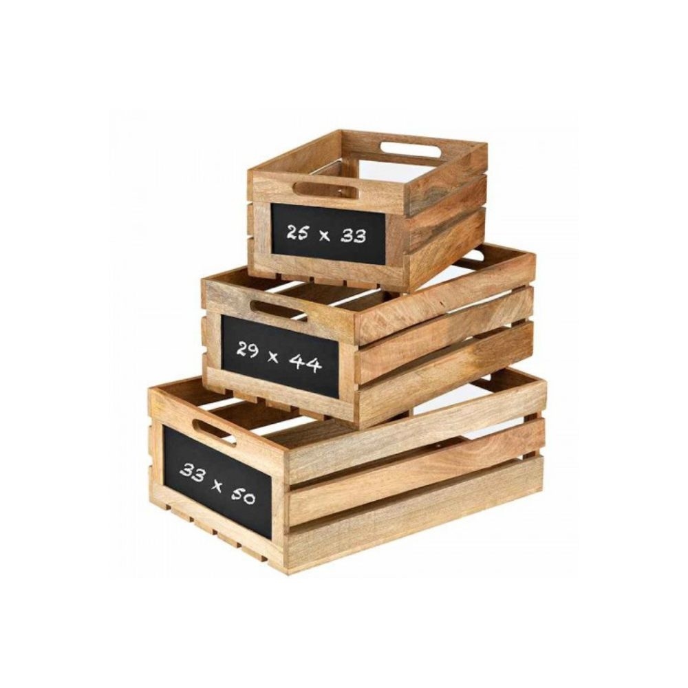 TWB03-2533.jpg GB - WOODEN CRATE WITH PLEXI WINDOW BLACKBOARD SIGN 33 x 25 x 15 CM - Image 1