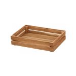 GB - WOODEN CRATE ELEMENT ACACIA WENGE GN 1/1 53 x 32.5 x 10 CM